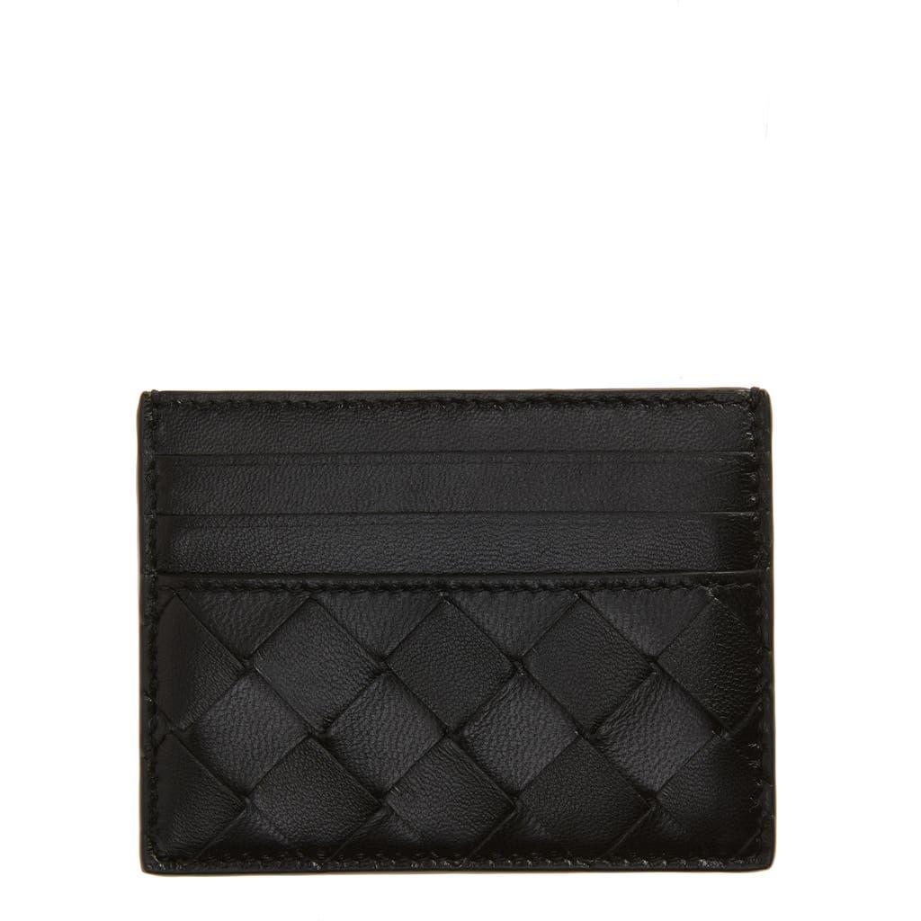 Men's  Intrecciato Credit Card Case In Black Product Image