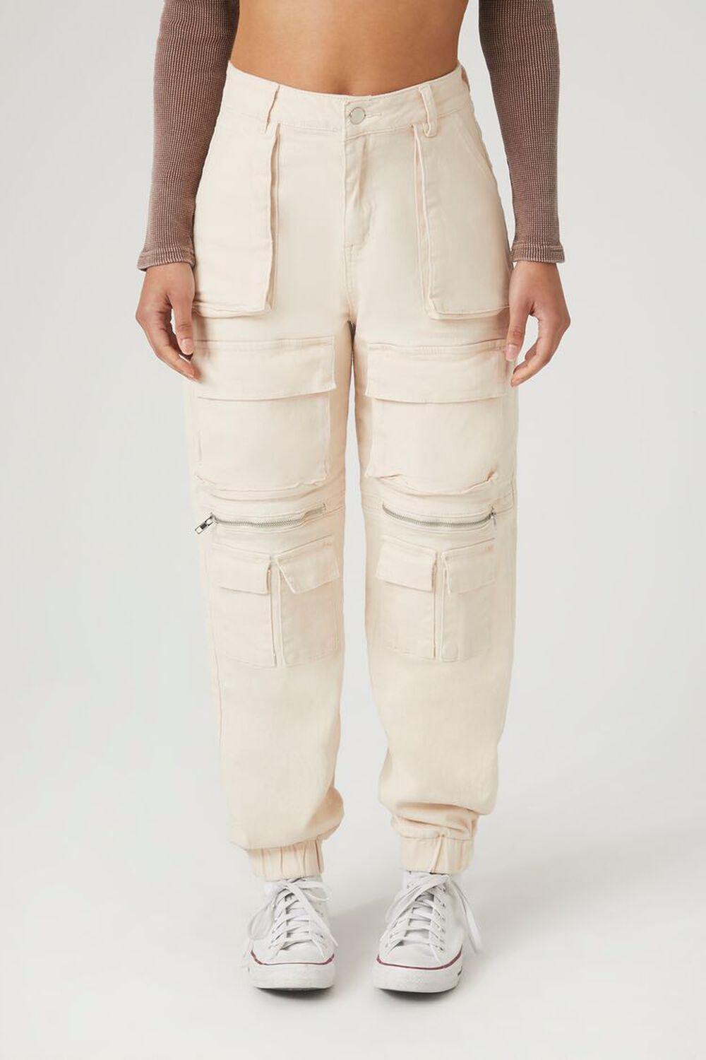 Zippered High-Rise Cargo Jeans | Forever 21 Product Image