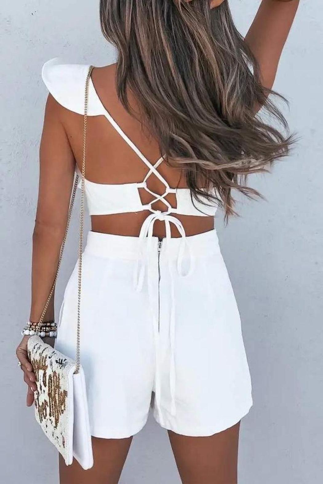 Backless Ruffle Romper Product Image