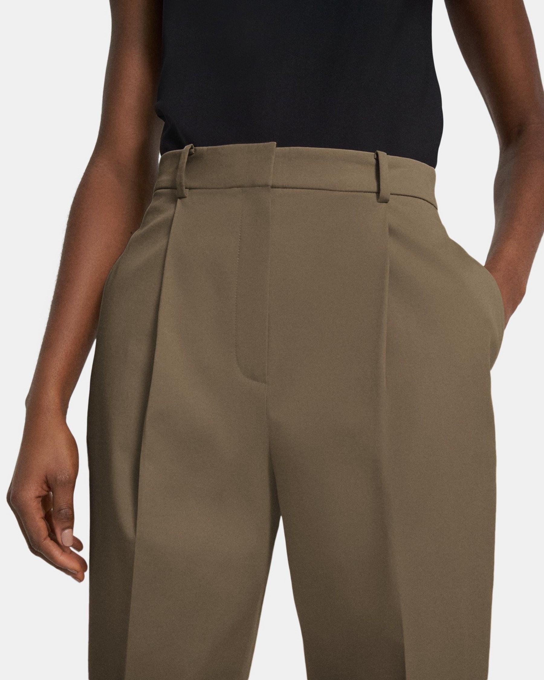 Pleated Carrot Pant in Stretch Cotton Twill Product Image