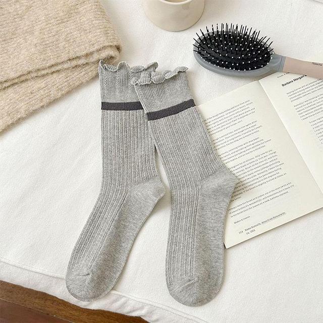 Contrast Trim Socks / Set Product Image