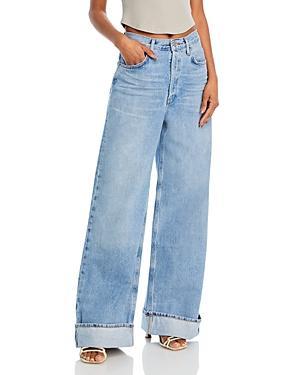 Womens Dame Rolled Wide-Leg Jeans Product Image