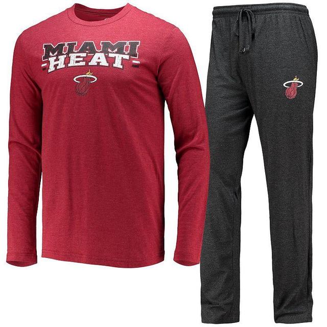 Mens Concepts Sport Black Miami Heat Long Sleeve T-shirt and Pants Sleep Set - Black Product Image