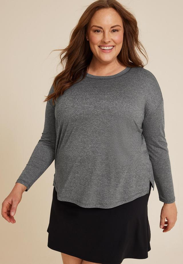 Maurices 4X Plus Size Womens 24/7 Clara Long Sleeve Tee Blue Product Image