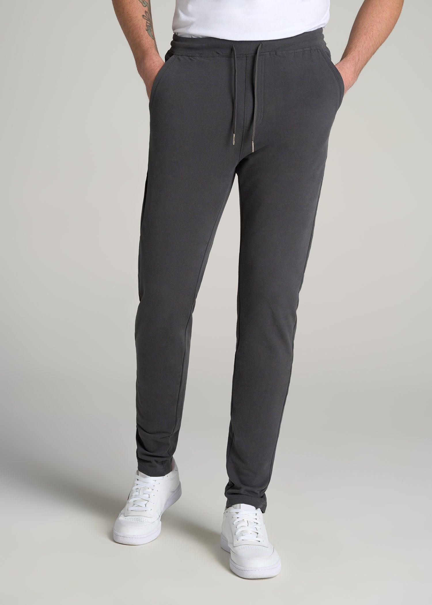 Microsanded French Terry Sweatpants for Tall Men in Iron Grey Male Product Image