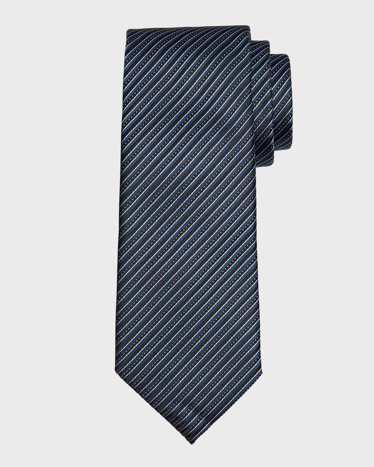 Mens Cento Fili Mulberry Silk Stripe Tie Product Image