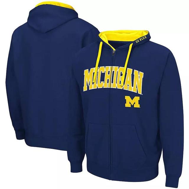 Mens Colosseum Michigan Wolverines Big & Tall Full-Zip Hoodie Blue Product Image