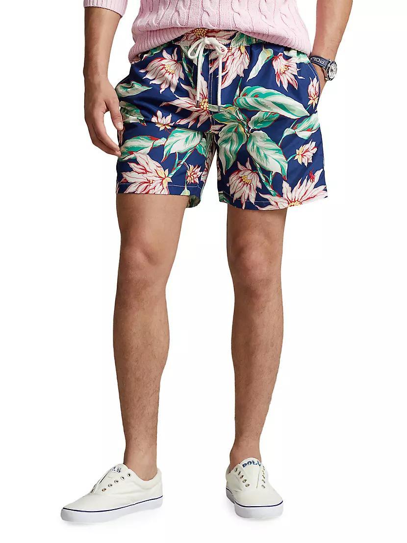 Floral Drawstring Swim Trunks Product Image