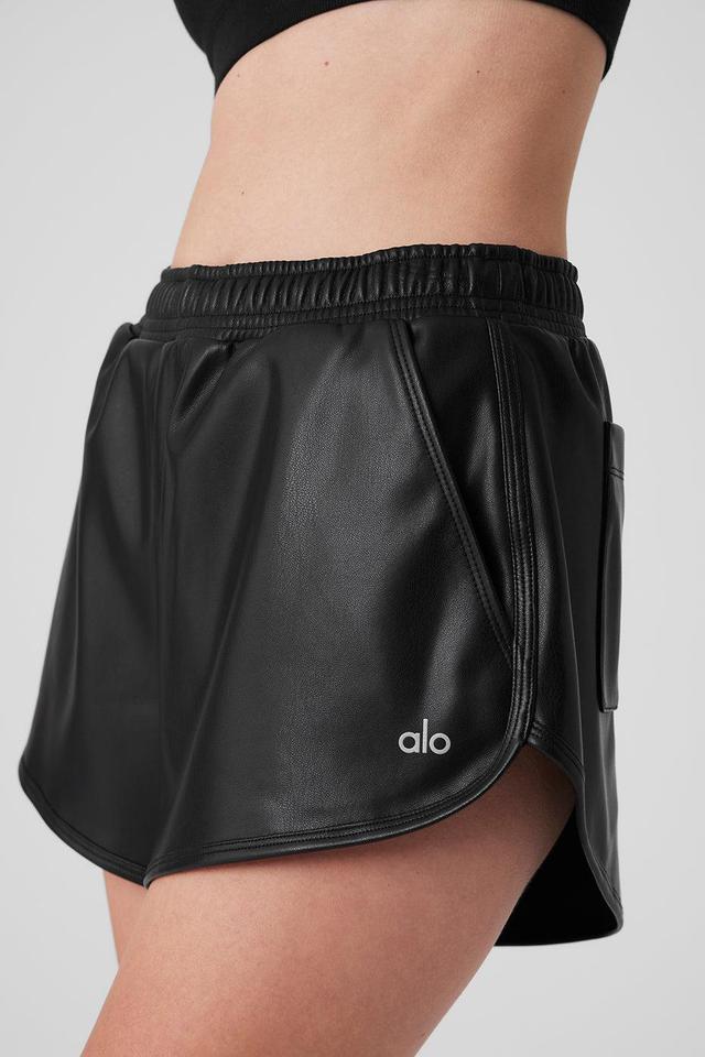 Faux Leather Power Hour Short - Black Product Image