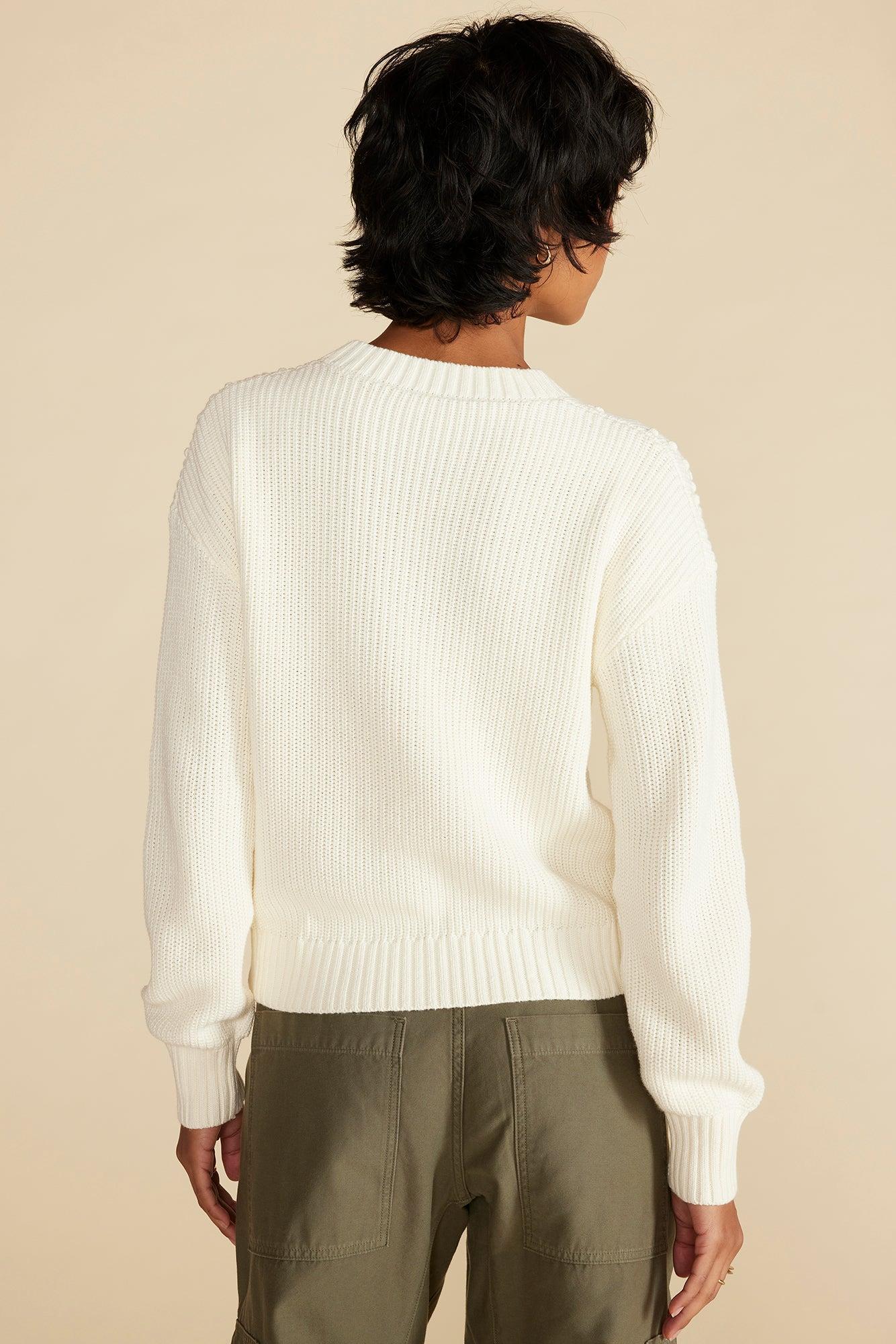 Madella Pom Pom Organic Cotton Sweater - Ivory Product Image