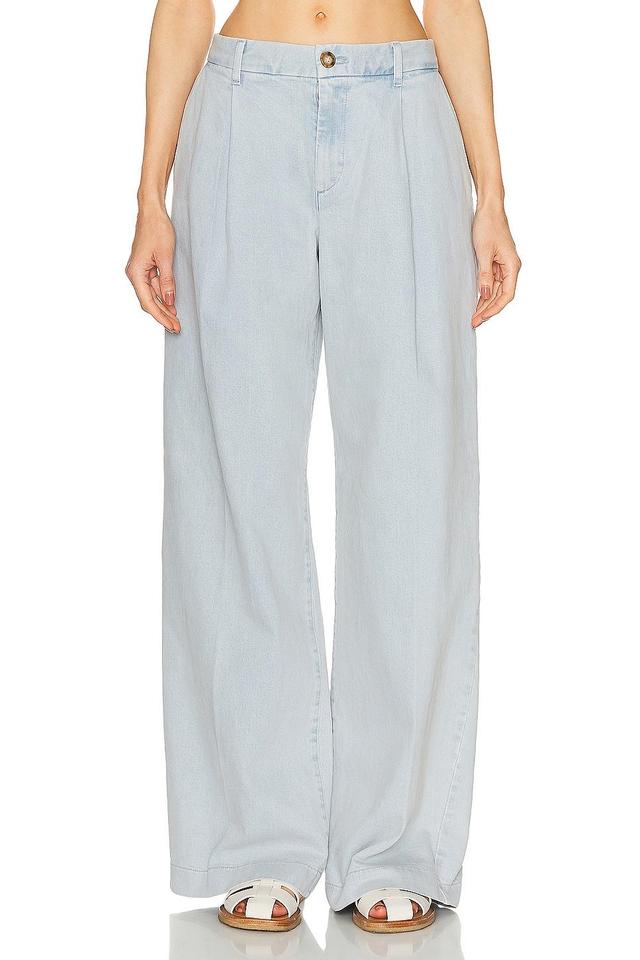 SPRWMN Pleated Denim Trouser in Bruni - Blue. Size 30 (also in 26). Product Image