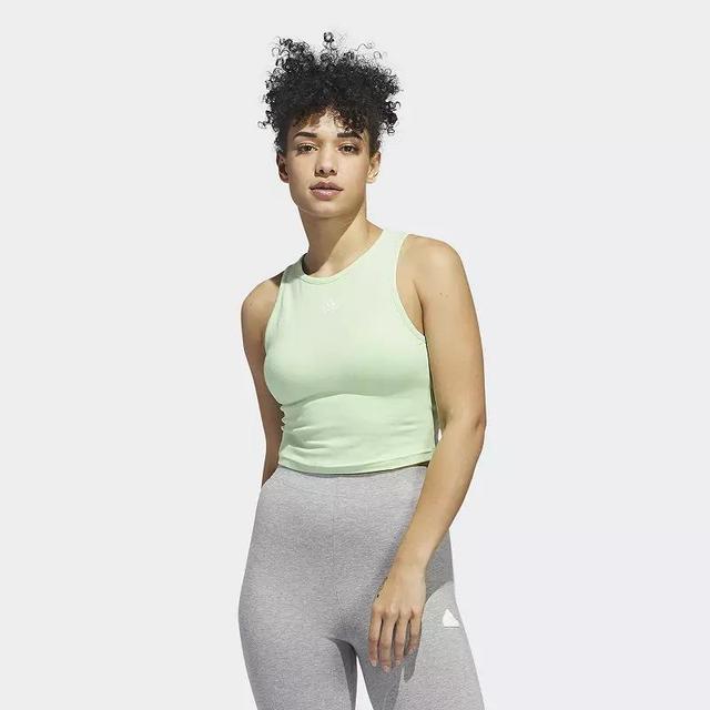 Womens adidas Essentials Solid Cropped Tank Top Product Image