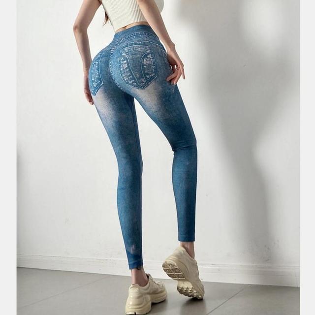 High Waist Washed Jeggings Product Image