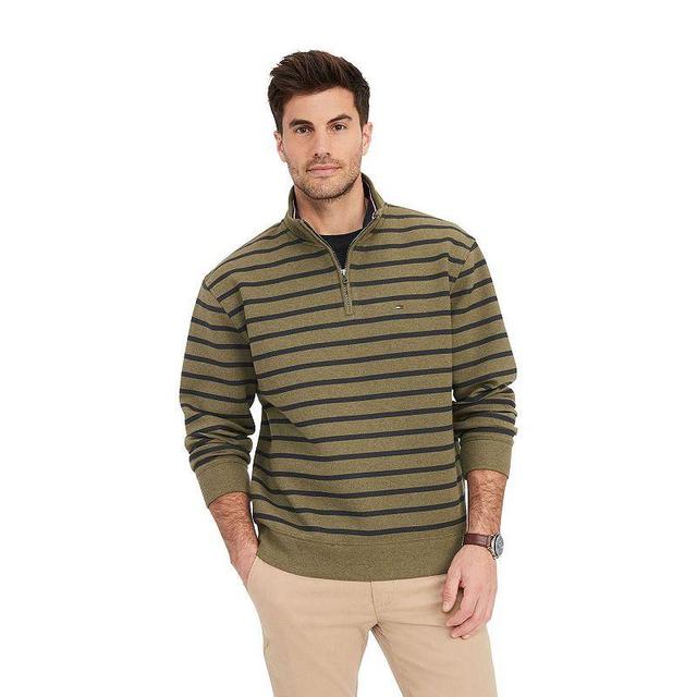 Mens Tommy Hilfiger Breton Stripe Quarter-Zip Mockneck Fleece Product Image