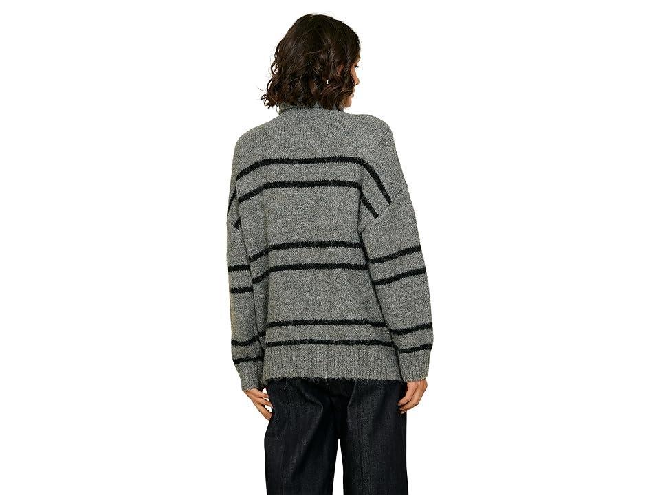 line and dot Veronica Top (Grey/Black) Women's Sweater Product Image