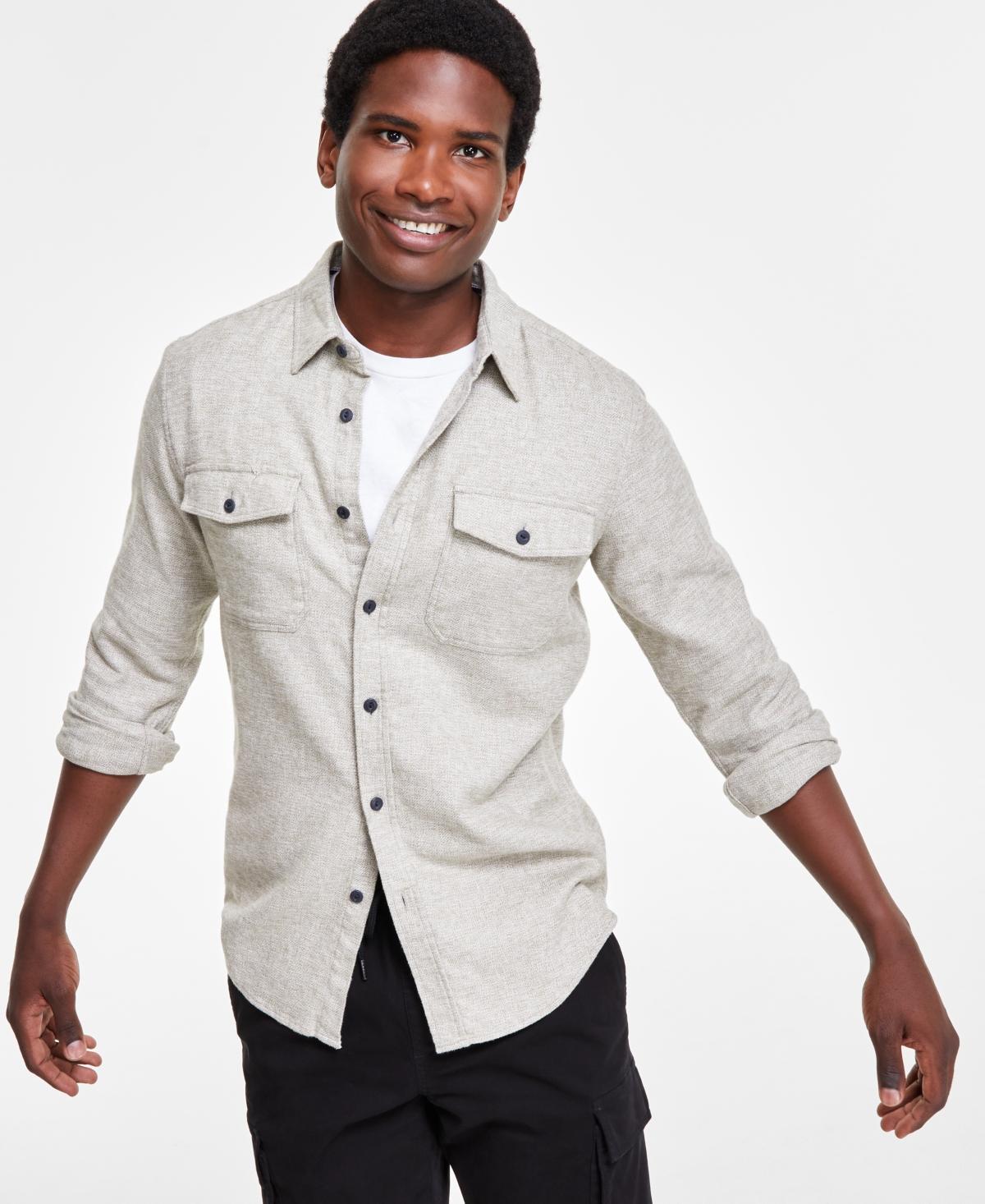 Sun + Stone Mens Alfred Long Sleeve Button-Front Flannel Shirt, Created for Macys Product Image