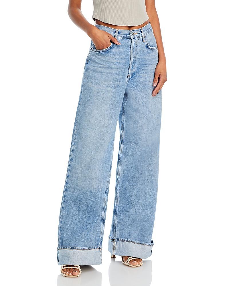 Womens Dame Rolled Wide-Leg Jeans Product Image