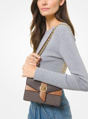 Greenwich Small Color-Block Logo and Saffiano Leather Crossbody Bag Product Image