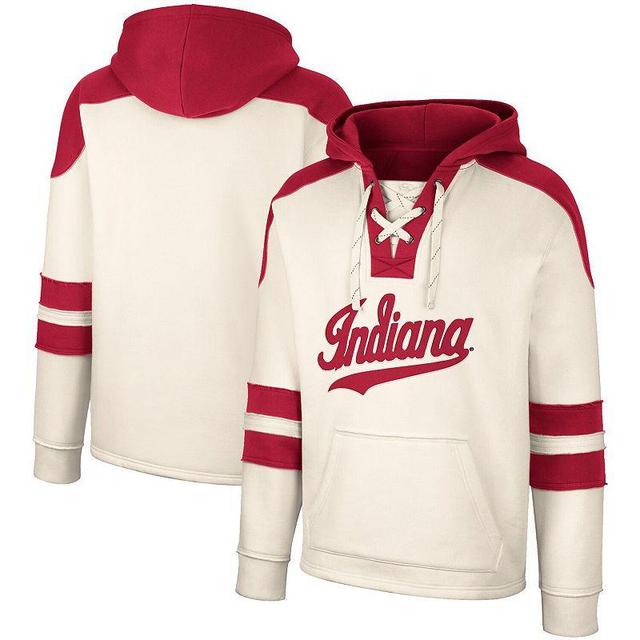 Mens Colosseum Cream Indiana Hoosiers Lace-Up 4.0 Vintage Pullover Hoodie Product Image