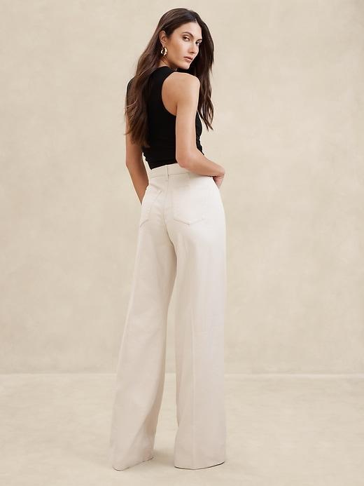 Italian Linen-Cotton Wide Leg Pant Product Image