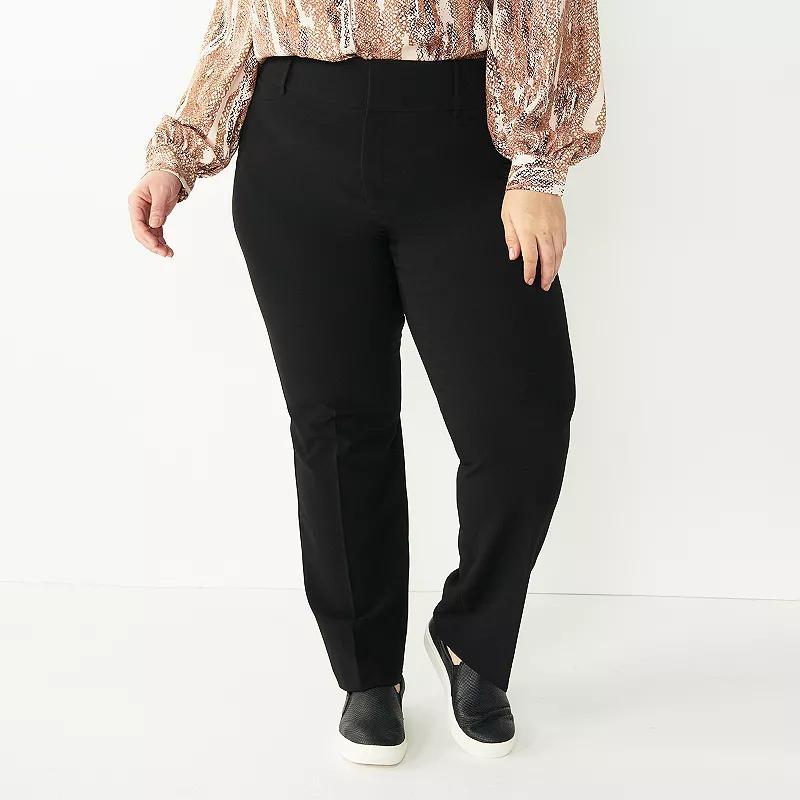 Plus Size Nine West Magic Waist Bootcut Pants, Womens product image