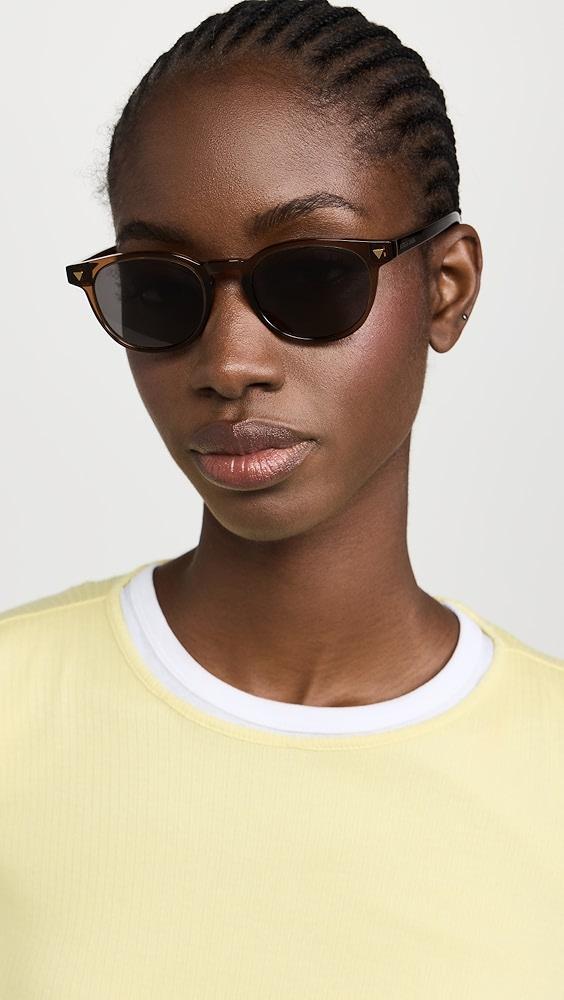 Bottega Veneta Triangle Stud Oval Sunglasses | Shopbop Product Image