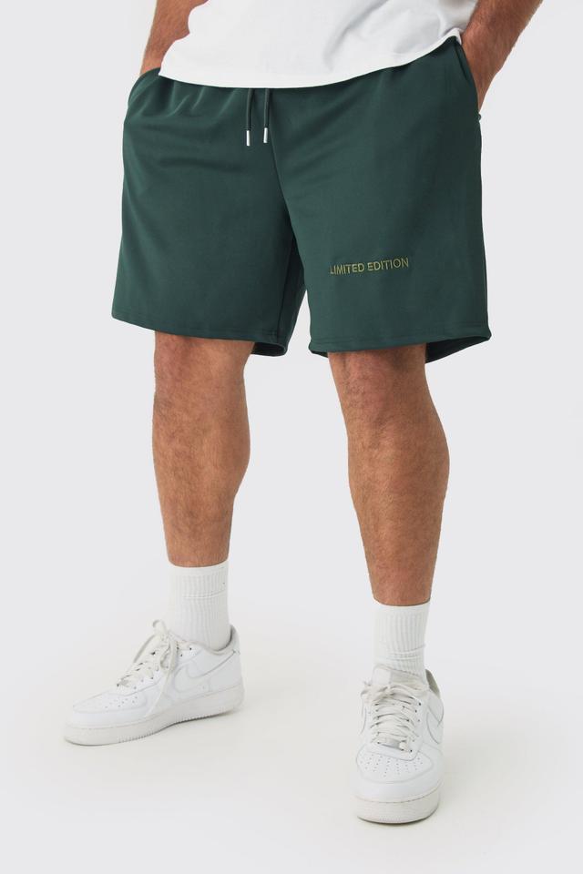 Plus Tricot Embroidered Relaxed Fit Shorts | boohooMAN USA Product Image