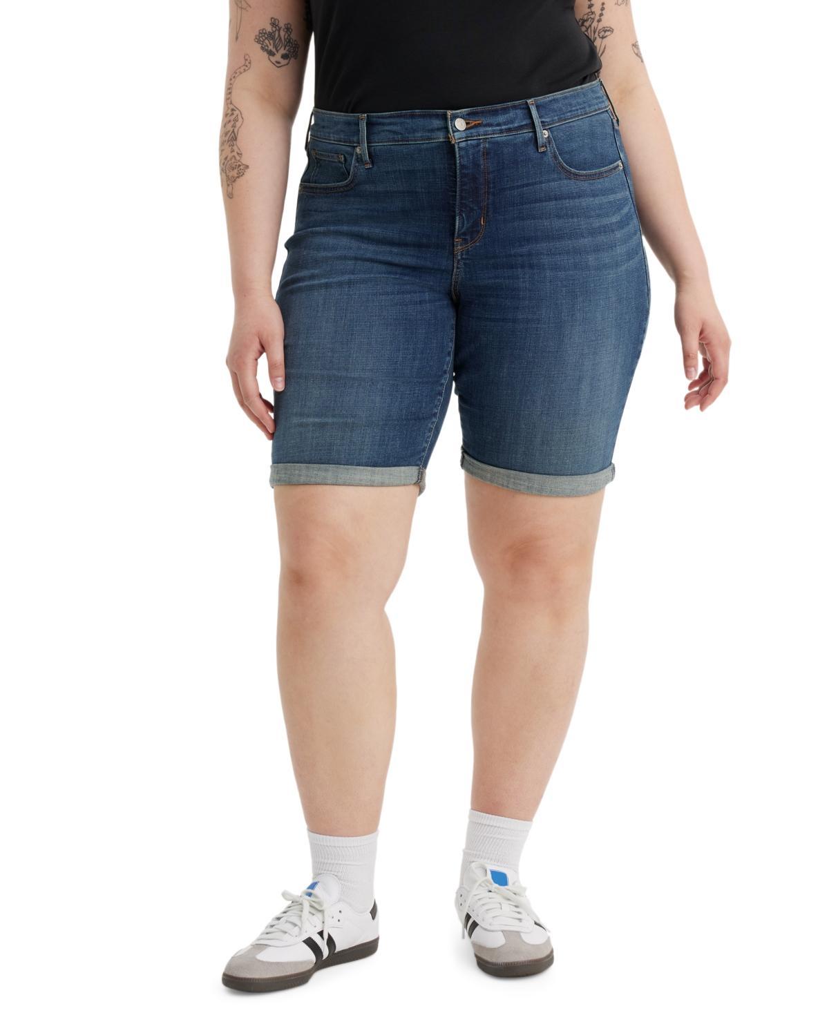 Levis Plus Size Classic Shaping Rolled Cuff Bermuda Shorts Product Image