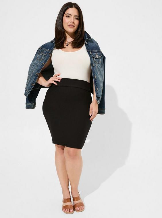 Mini Jersey Foldover Pencil Skirt Product Image