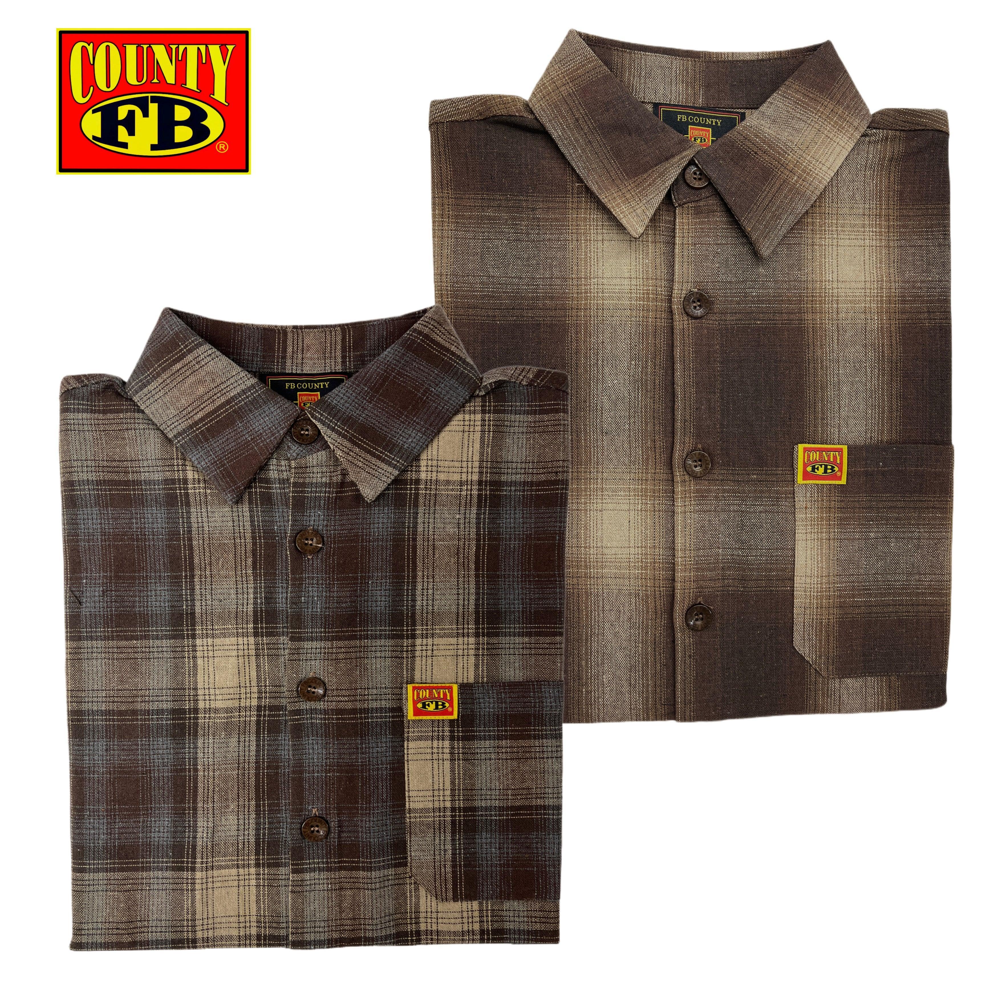 FB County Short Sleeve Checker Flannel Shirt Male Product Image