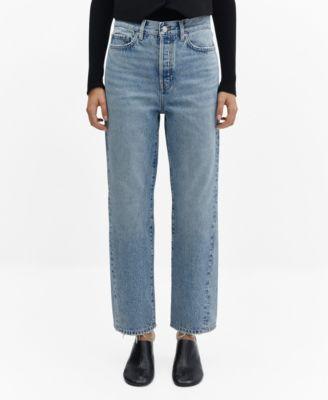 Mango Womens Forward Seams Straight Jeans product image