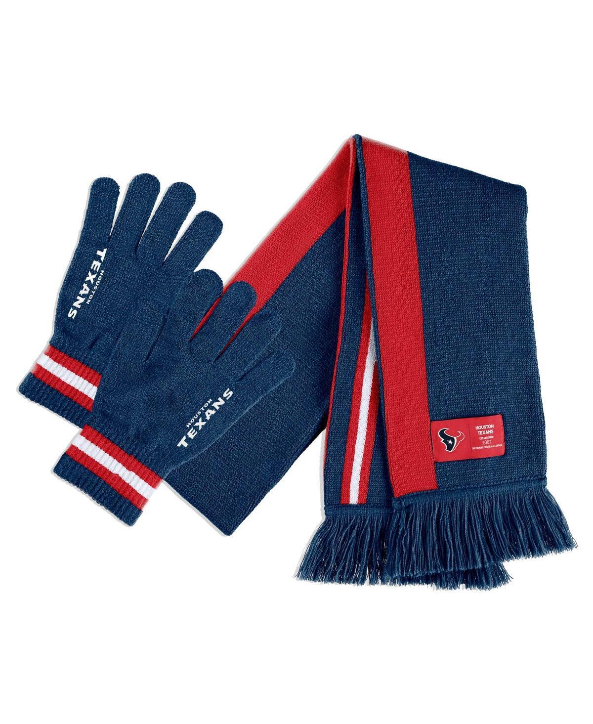 Womens Wear by Erin Andrews Houston Texans Scarf and Glove Set - Navy Product Image