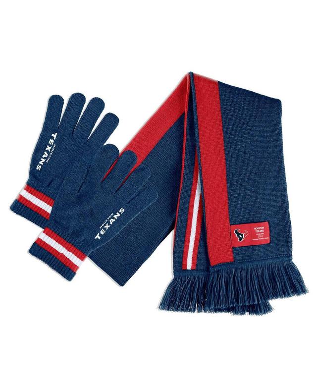 Womens Wear by Erin Andrews Houston Texans Scarf and Glove Set - Navy Product Image