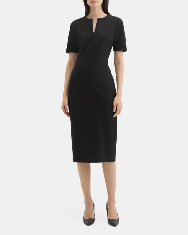 Midi Sheath Dress in Stretch Knit Ponte Product Image