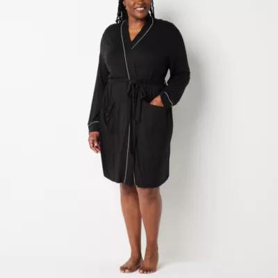 Liz Claiborne Cool and Calm Womens Plus Long Sleeve Knee Length Robe Product Image