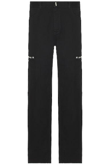 Givenchy Loose Fit Cargo Pocket Pants in Black Product Image