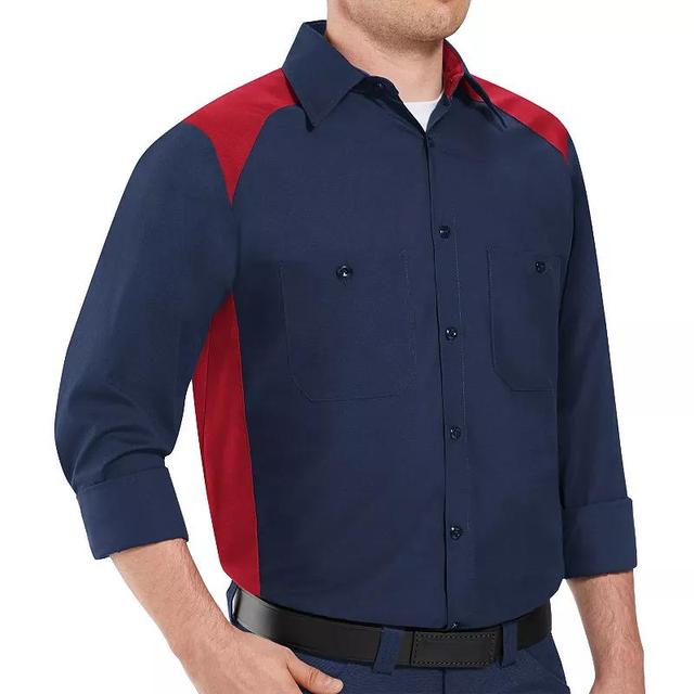 Mens Red Kap Classic-Fit Colorblock Button-Down Shirt Product Image