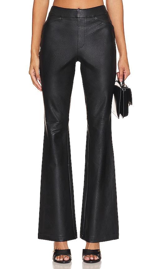 Womens Stretch Faux Leather Flare Pants Product Image