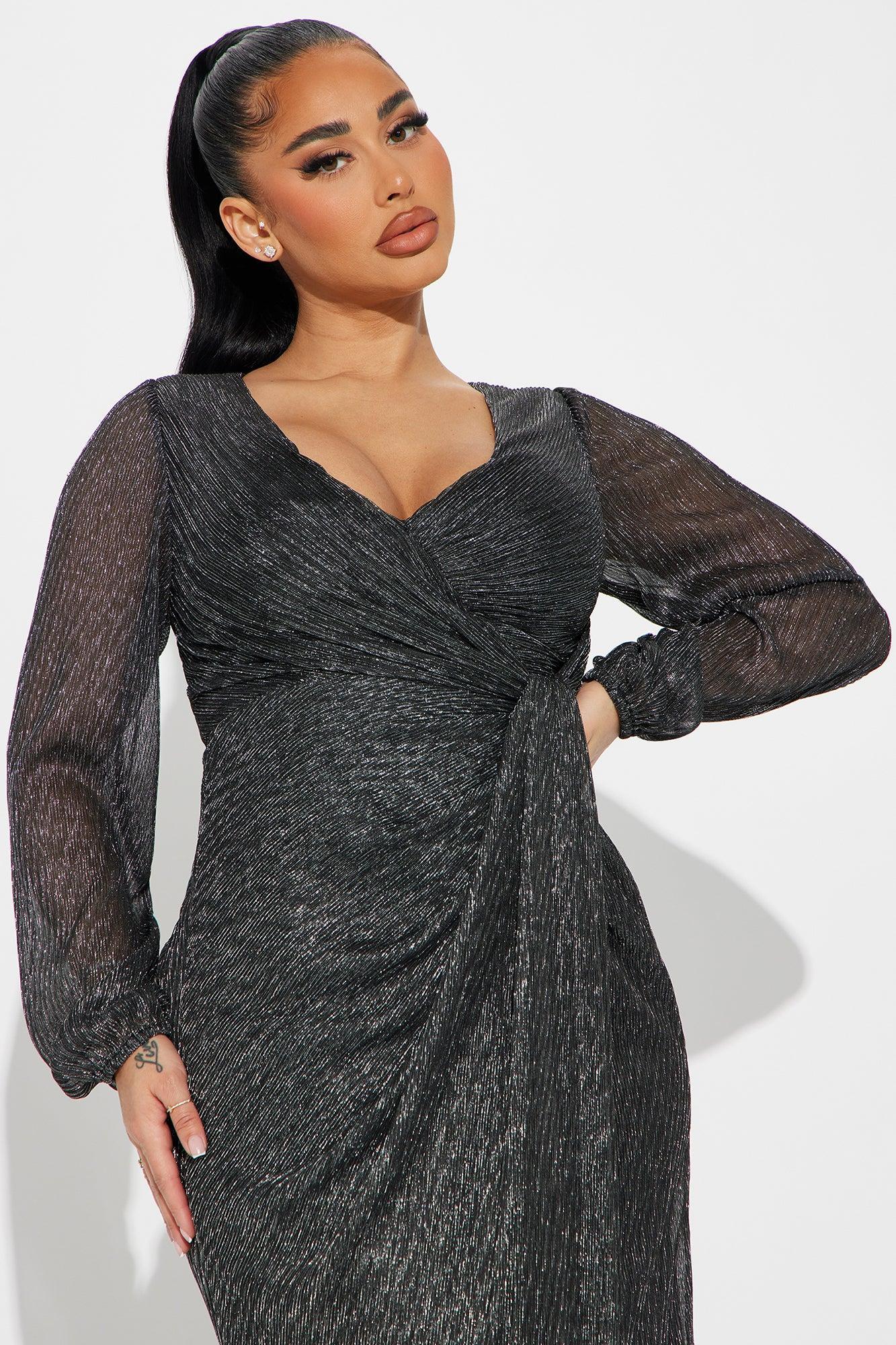 Aspyn Metallic Gown - Black Product Image