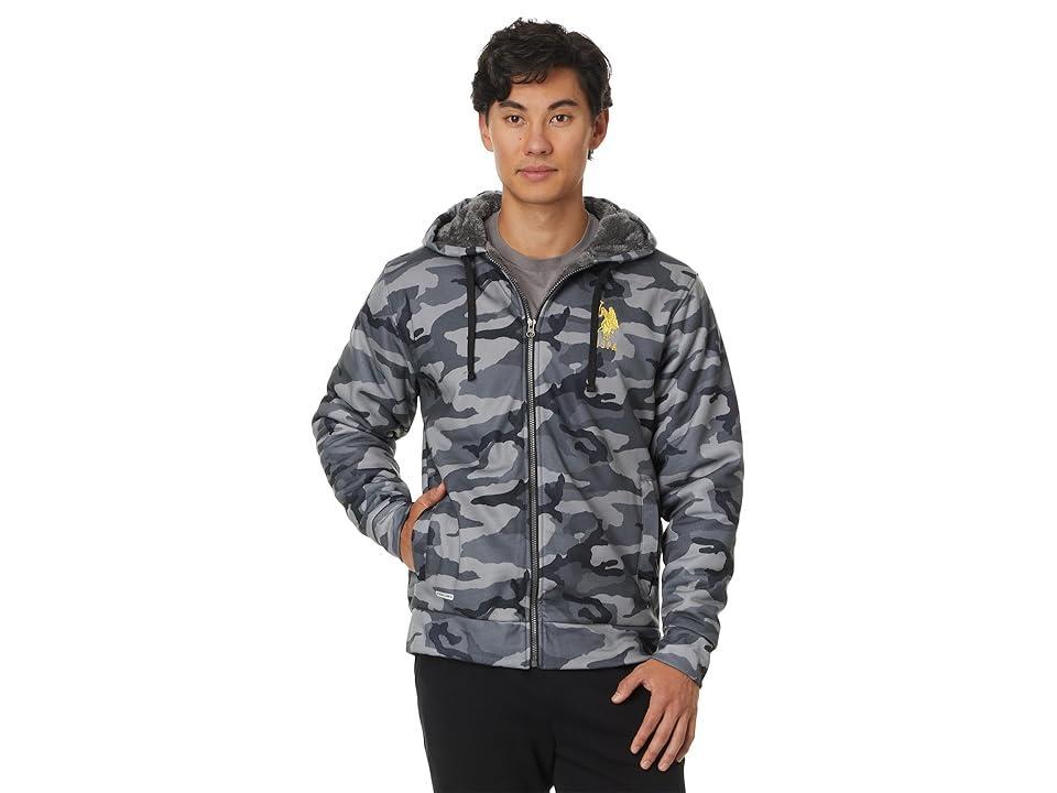 U.S. POLO ASSN. USPA Camo Full Zip Sherpa Hoodie Men's Coat Product Image