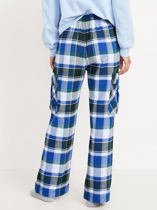 High-Waisted Flannel Cargo Pants Product Image