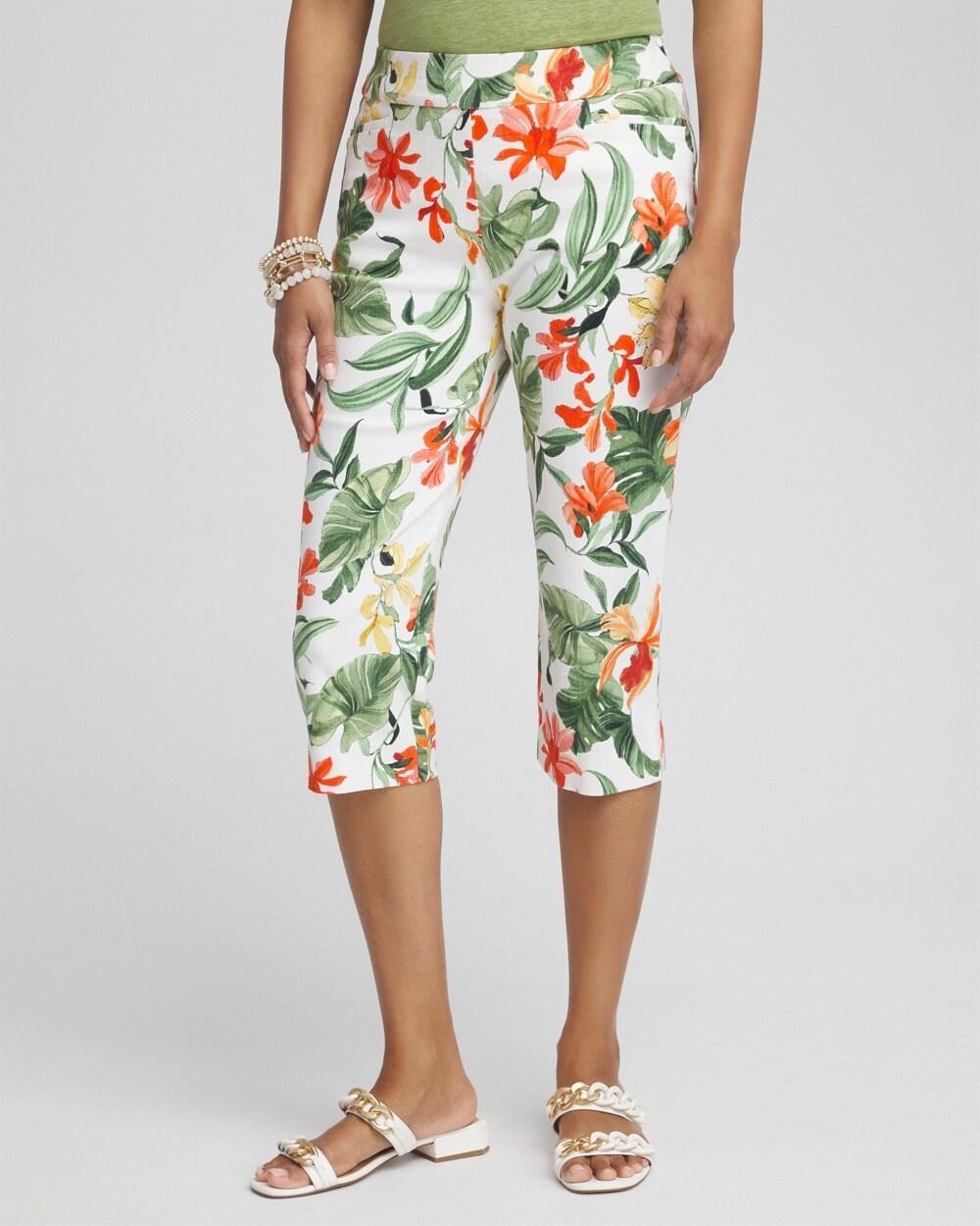 Women's Brigitte Orchid Print Capri Pants Product Image