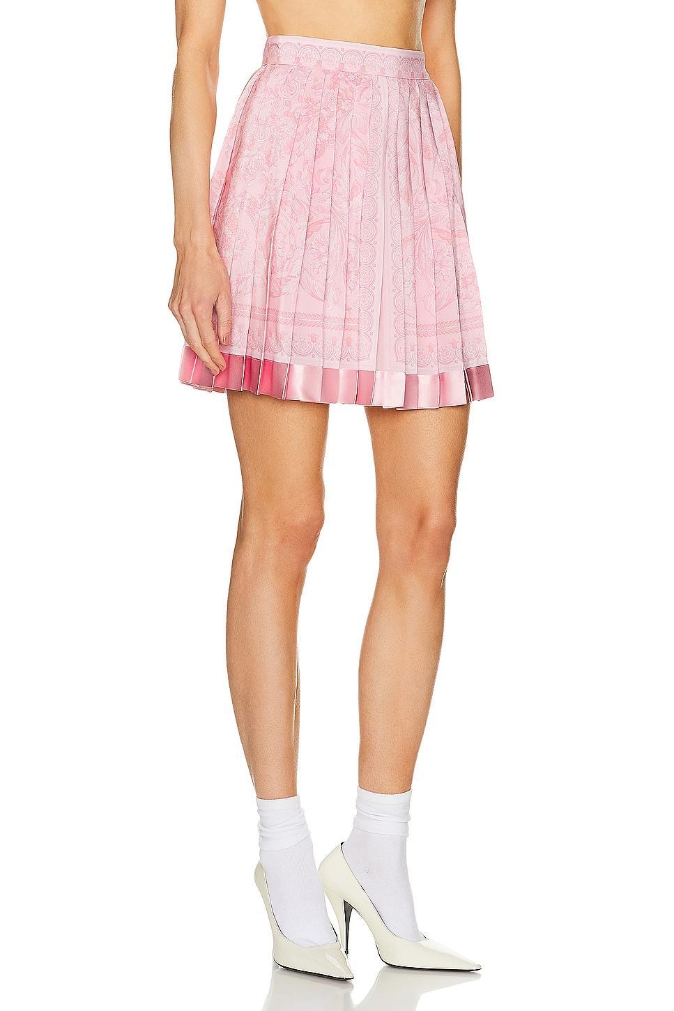 VERSACE Baroque Print Skirt in Pink Product Image