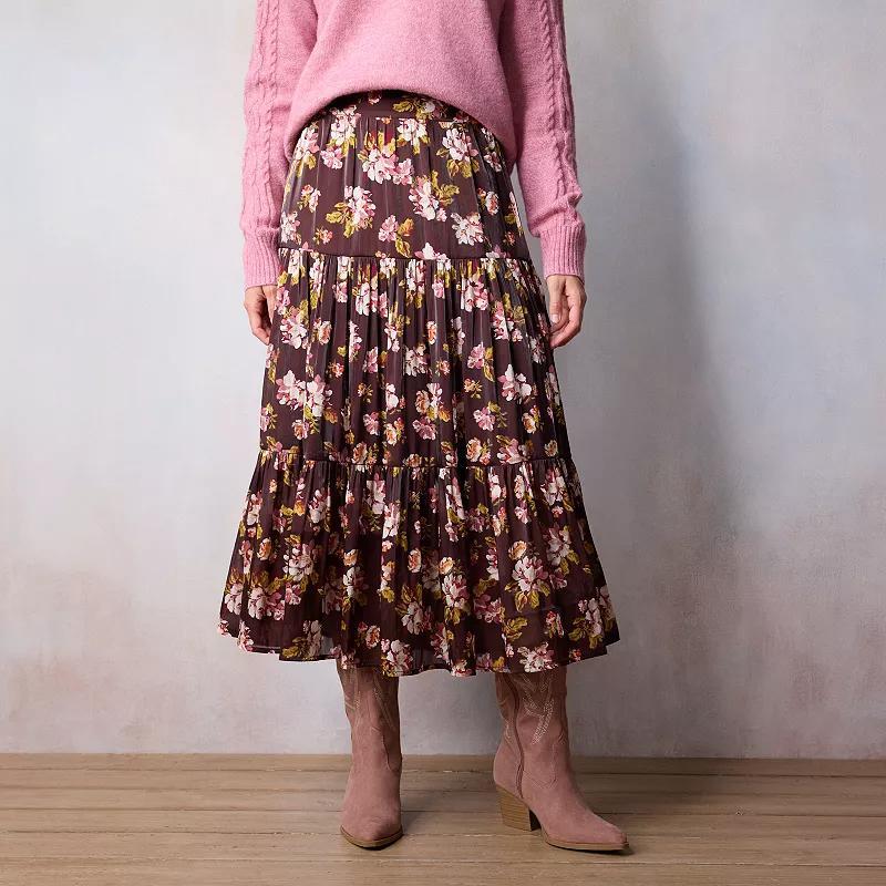 Womens LC Lauren Conrad Tiered Midi Skirt Product Image