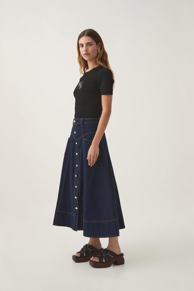 Resonance Denim Midi Skirt Product Image