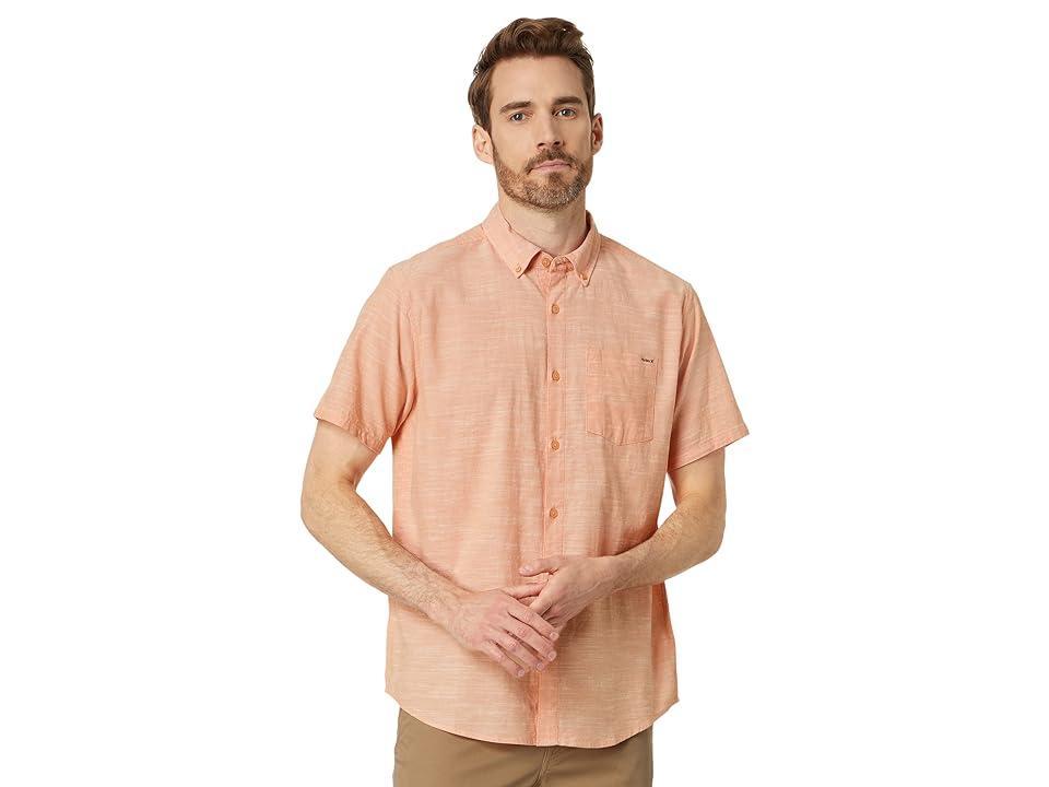 Hurley One Only Stretch Short Sleeve Woven (Nectarine) Men's Clothing Product Image