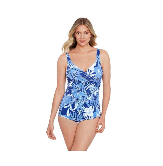 Women's ShapeSolver Cross Over Sarong One-Piece Swimsuit Product Image