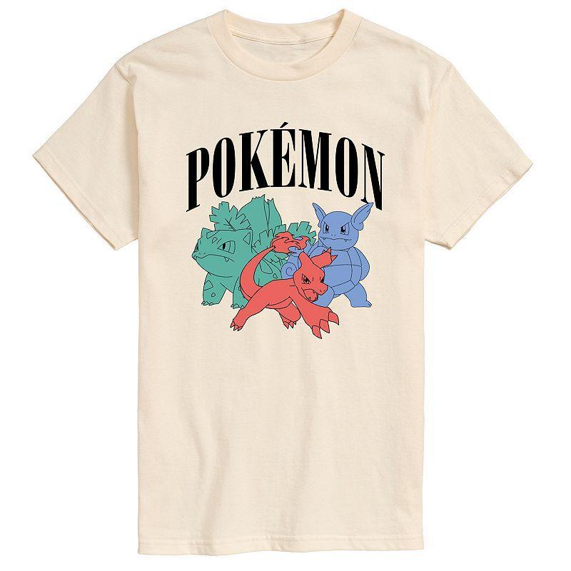 Mens Pokemon Charmeleon Ivysaur Wartortle Graphic Tee Ivory Product Image