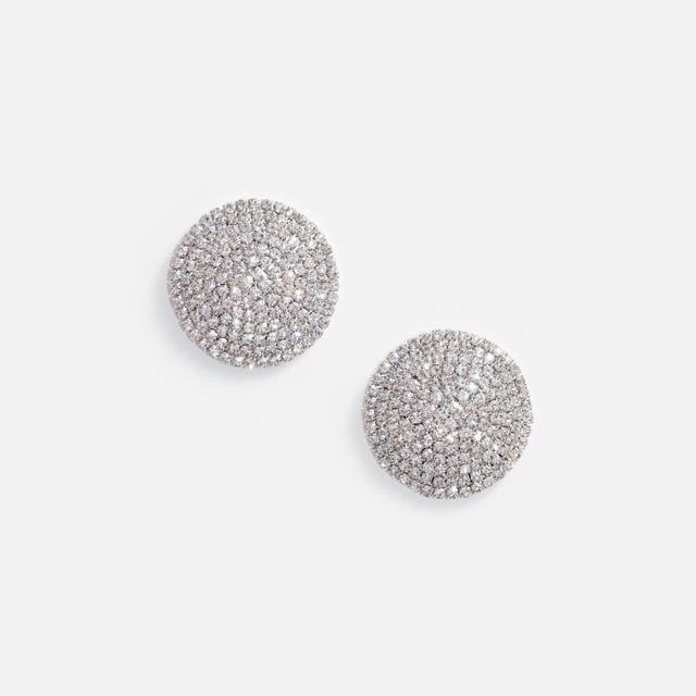 Large Round Crystal Earrings Product Image