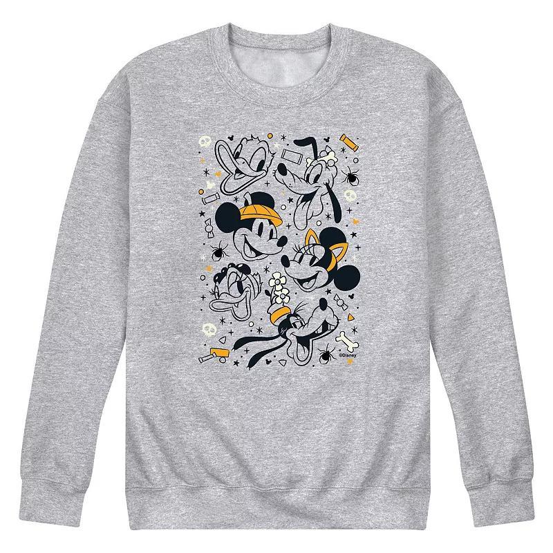 Disneys Mickey Mouse & Friends Mens Halloween Collage Fleece Sweatshirt Product Image